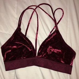 VS PINK VELVET BRALETTE